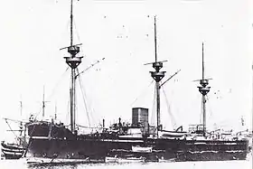 Richelieu efter 1880. Den oprindelige rigning er erstattet med militærmaster.