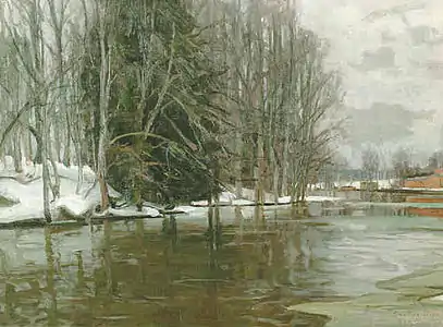 Parti fra elv ved Svartå, 1917 (fi: Mustio)