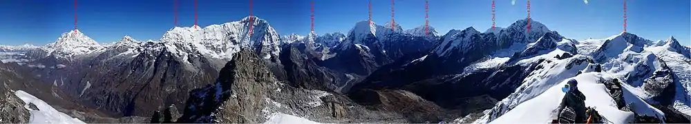 Rolwaling Himal fra Yalung Ri.