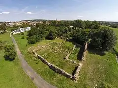 Luftfoto af slotsruinen