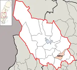 Kort over Säters kommun i Sverige