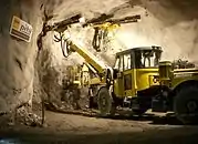 Atlas Copcos tunnelborremaskine "Rocket Boomer E2C", model 2009 i arbejde ved Citybanan.