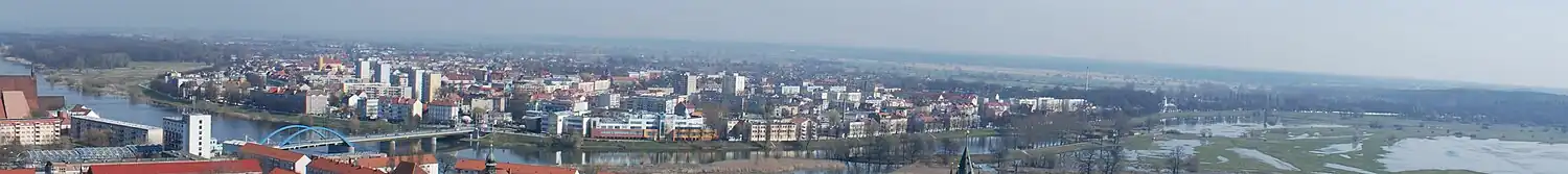 150°-panorama af centrum i Słubice