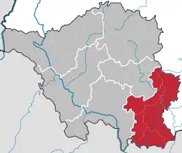 Beliggenhed af Saarpfalz i Saarland