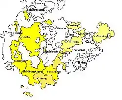 Hertugdømmet Sachsen-Gothas placering