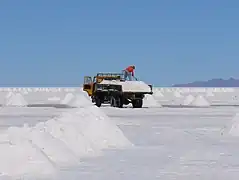 Saltproduktion på Salar de Uyuni