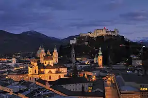 Salzburgs gamle bydel set fra Mönchsberg