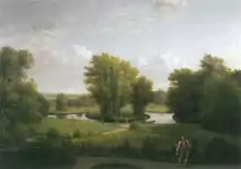 Haven set fra hovedbygningen. Maleri af Eckersberg, 1806