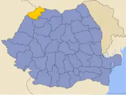 Administrative map of Rumænien  with Satu Mare highlighted