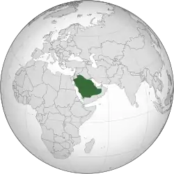 Saudi-Arabiens placering