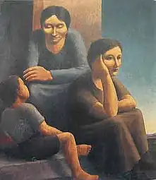 På trappe om aftenen, ca. 1930Treppe am Abend