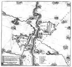 Den svenske og kejserlige lejr ved Bernberg i 1644.