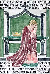 Mindetavle for dronning Dagmar.