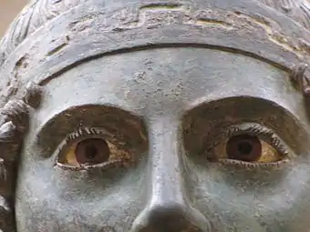 Øjenparti med øjenvipper