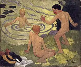 Drenge på en flodbred, 1906