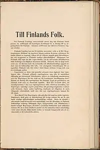 Finlands uafhængighedserklæring i den svenske udgave