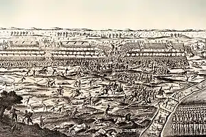 En gammel dansk propagandaillustration af slaget