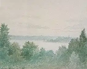 Sommerlandskab med sø