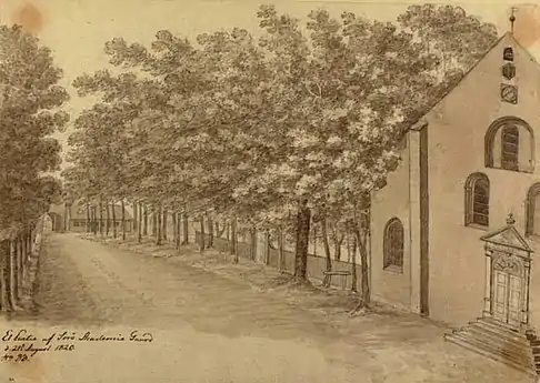 Måske en af de omtalte lindealleer, o. 1820