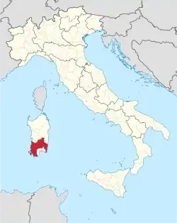 Placering af Sud Sardegna i Italien