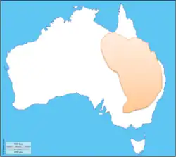Udbredelsen i Australien af plettet løvhyttefugl