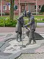 Statue over muslingfiskere Jan og Gret