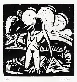 Nøgen kvinde under skyer − Akt z chmurami, 1916