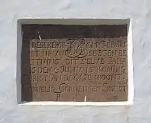 Mindeplade for ombygning 1731