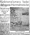 Svenska Dagbladet kommenterer Le Corbusiers forslag den 23. december 1933.