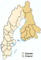Opdelingen af Sverige i to stater i 1809.