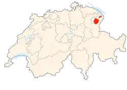 Kort som viser hvor i Schweiz Appenzell Innerrhoden ligger