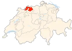 Kort som viser hvor i Schweiz Basel-Landschaft ligger