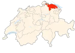 Kort som viser hvor i Schweiz Thurgau ligger