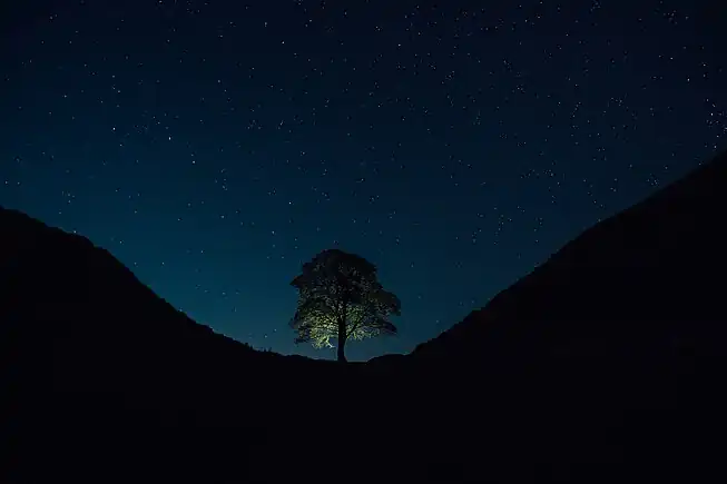 Astrofotografi ved Sycamore Gap