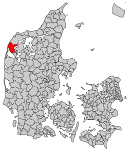 Placeringen af kommunen i Viborg Amt.