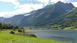 Udsigt mod østsiden af  Sykkylvsfjorden i august 2008.