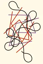 Geometriske og bølgede linjer, 1941 (tegning)Lignes géométriques et ondoyantes