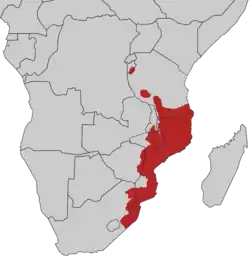 Livingstones turakos udbredelse