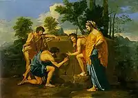Nicolas Poussin: Hyrderne fra Arkadien, o. 1640, Louvre, Paris- Eksempel på et idyllisk landskab.
