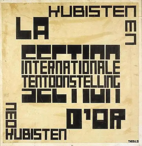Theo van Doesburg: Design til plakat.April 1920