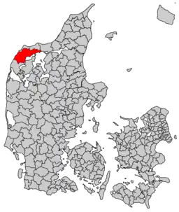 Placeringen af kommunen i Viborg Amt.