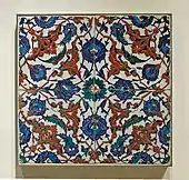 Iznik flisepanel med blomster, 1550-1600, i Musée du Louvre