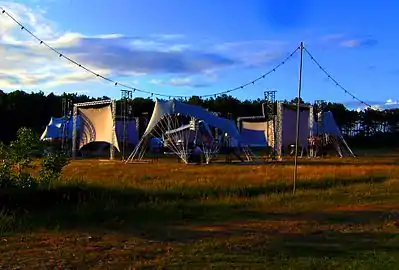 Opbygning af "Time Project" for Oerol Festival 2008