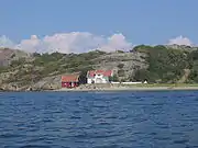 Dele af bebyggelsen på Sandø mod Sandøsund og Hvasser Foto: Karl Ragnar Gjertsen, 2006