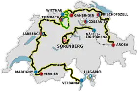 Ruten for Tour de Suisse 2012