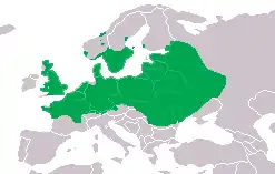 Udbredelsen af Stor vandsalamander