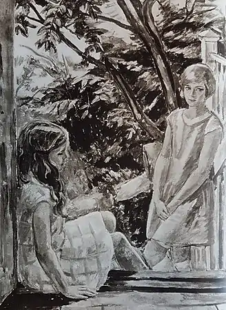 To piger på trappen