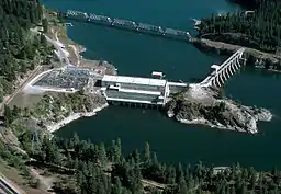 Albeni Falls Dam over  Pend Oreille River