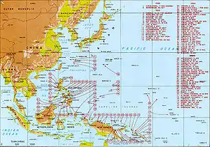 Landgangssteder under 2. verdenskrig i Stillehavet