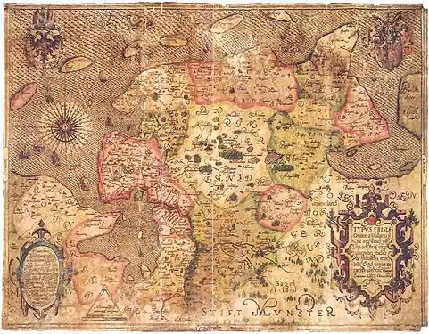 Ubbo Emmius kort over Ostfriesland fra 1595